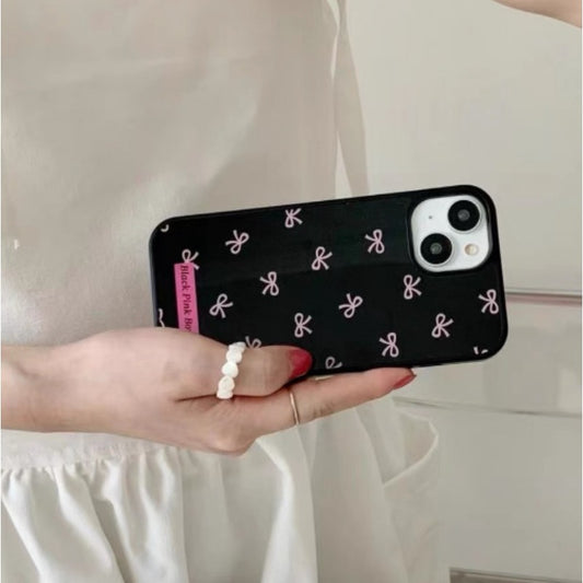 Black and Pink Bow iPhone Case1