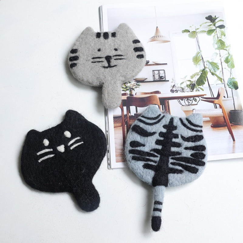 Handmade Wool Felt Kitty Coaster18