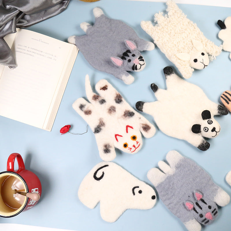 Cute Wool Felt Animal Coasters