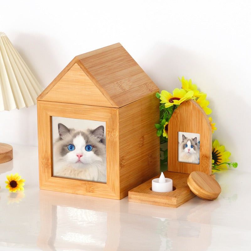 Bamboo Pet Ashes Cremation Urn for memorializing beloved pets6