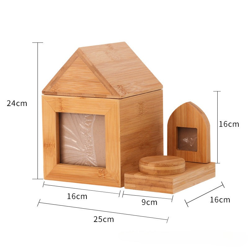 Bamboo Pet Ashes Cremation Urn for memorializing beloved pets0