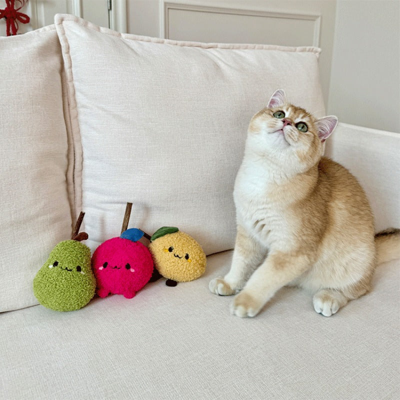 Cute Green Pear Shaped Cat Toy Cat Chewing and Grinding Toy Catnip Cat Pet Supplies