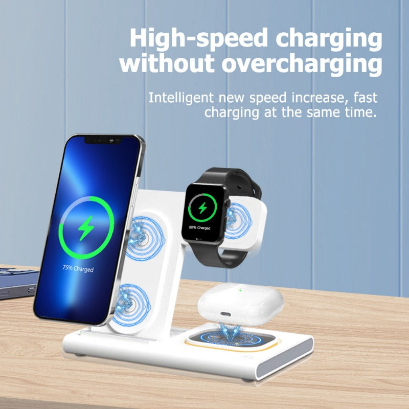 Foldable 4 in 1 Fast Wireless Charging Station Apple Samsung