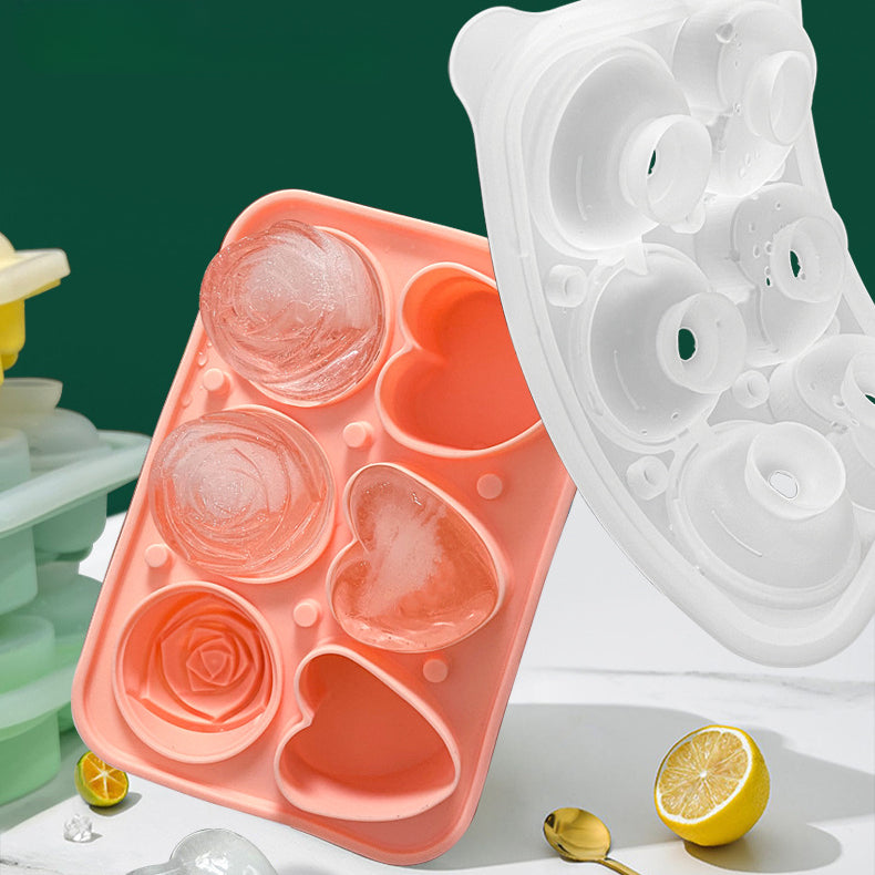 Rose Heart Combination Ice Puck Mold