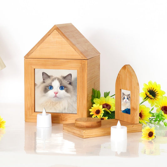 Bamboo Pet Ashes Cremation Urn for memorializing beloved pets2