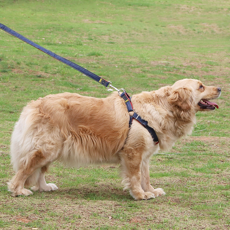 Dog Walking Leash Pet Supplies Chest Traction Dog Leash Denim Harness Pet Dog Leash