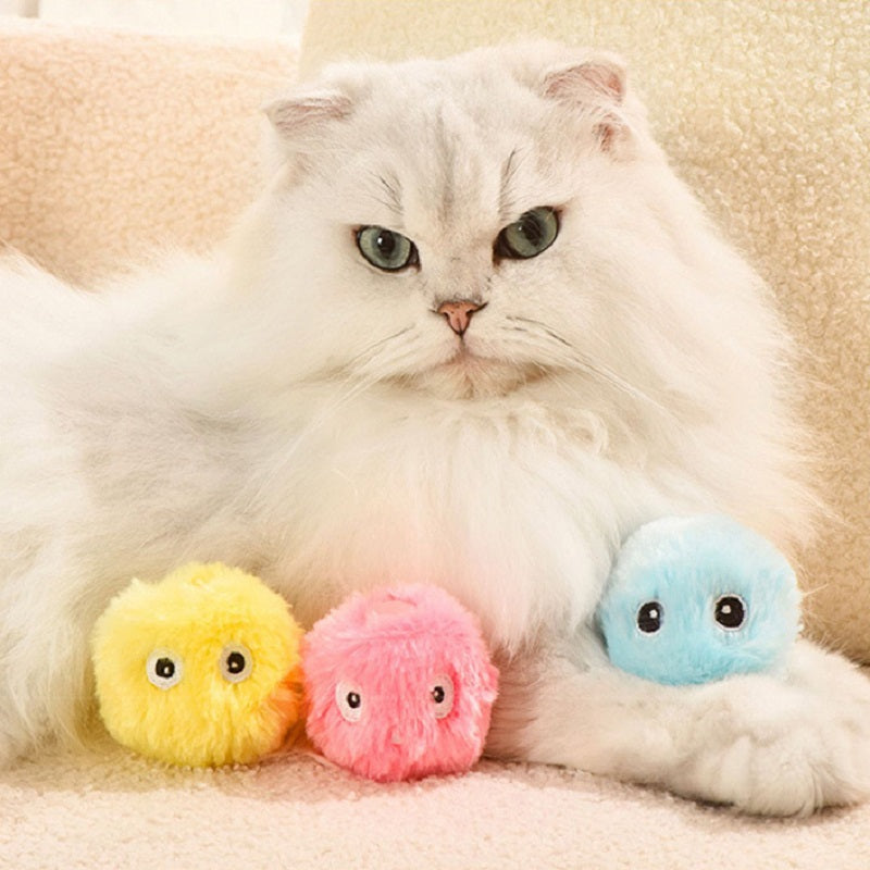 Interactive plush cat toys ball for playful pets0