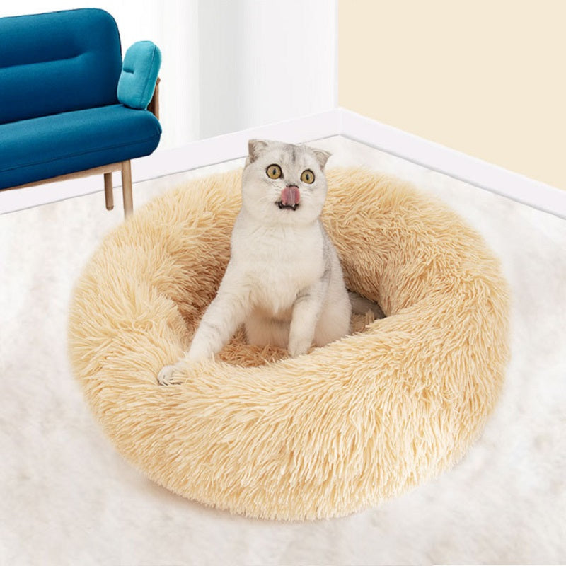 Long Plush Cat Bed for comfort and relaxation5