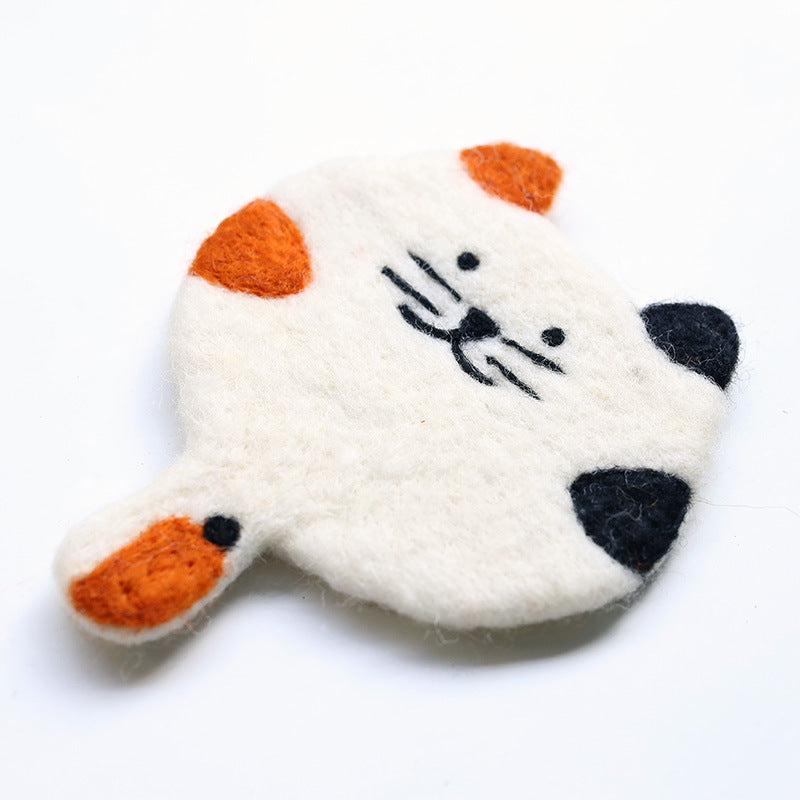 Handmade Wool Felt Kitty Coaster16