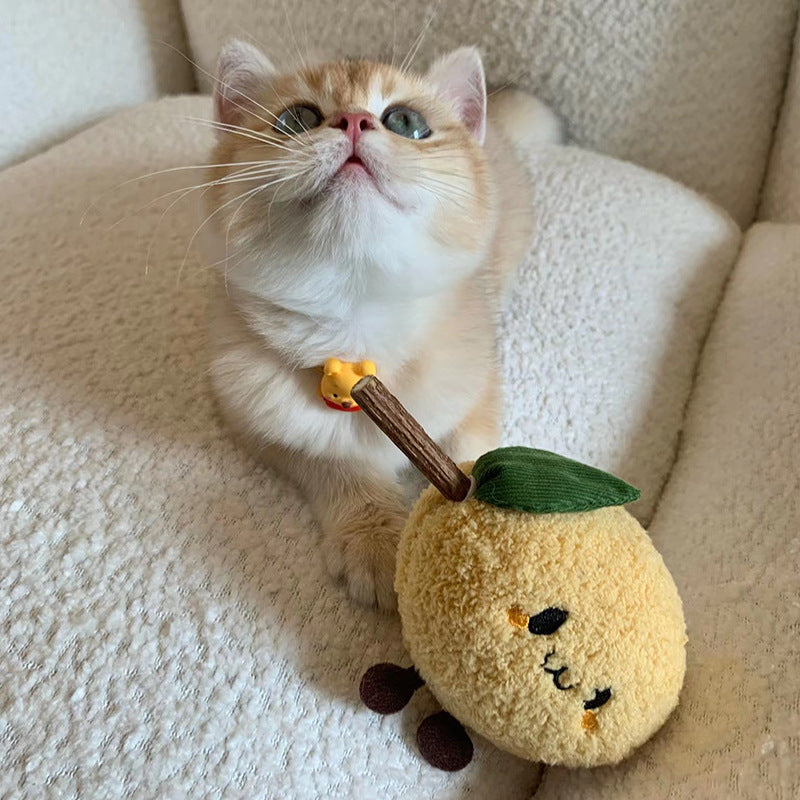 Cute Lemon-shaped Cat Toy Cat Chewing Stick Cat Toy Catnip Pet Toy for Cats