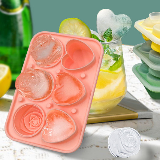 Rose Heart Combination Ice Puck Mold