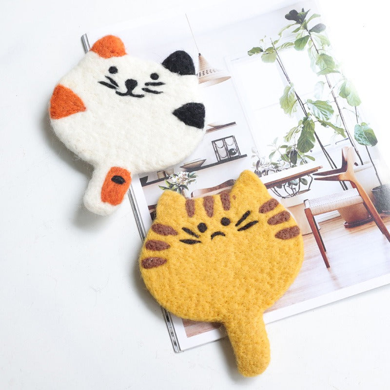 Handmade Wool Felt Kitty Coaster15