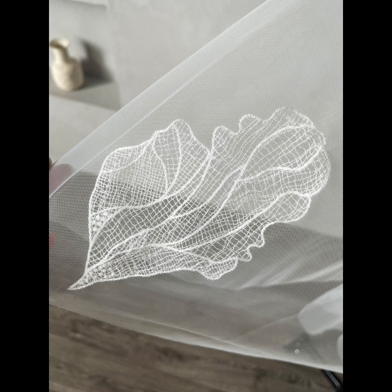 Elegant white floral lace bridal veil for weddings6