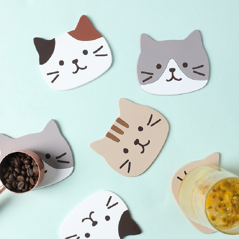 Cat Design Waterproof Cup Coasters