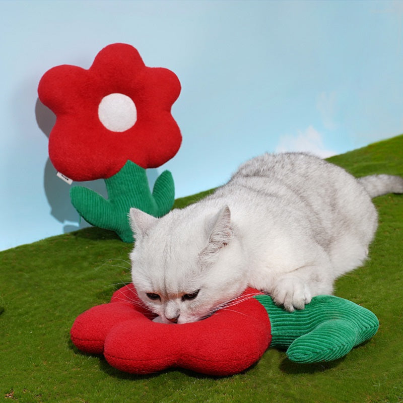 Best selling red flower cat catnip toy for pets9