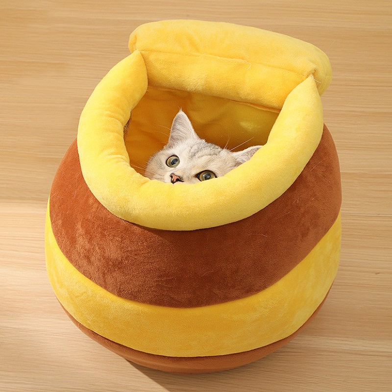 Best selling cat bed shaped like a honey pot for pets2