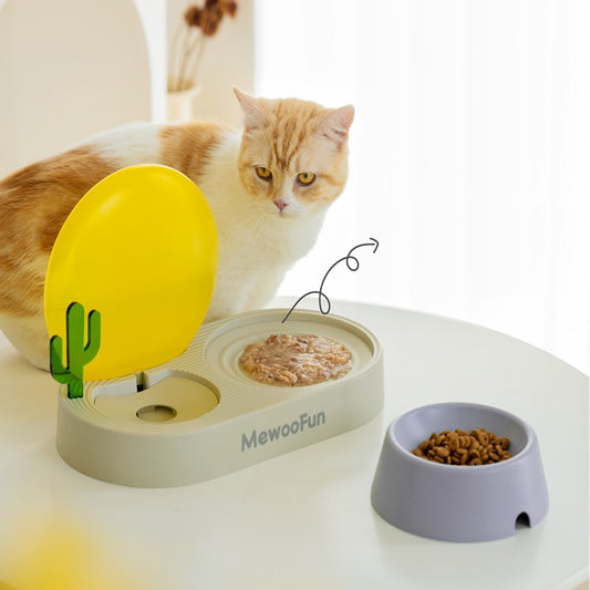 Sunrise themed cat bowl for pet feeding2