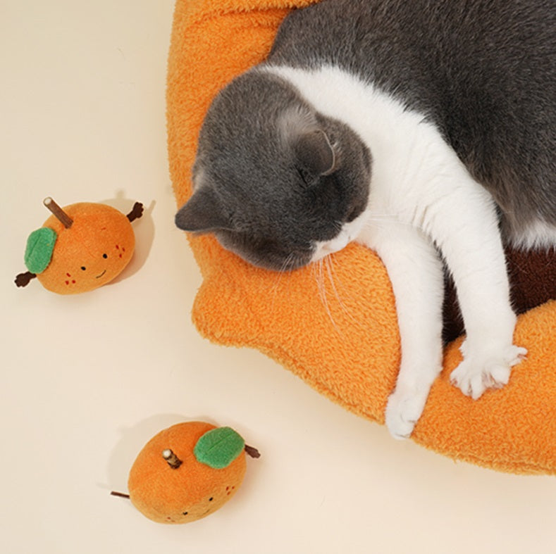 Zeze brand orange cat bed for comfort and style1