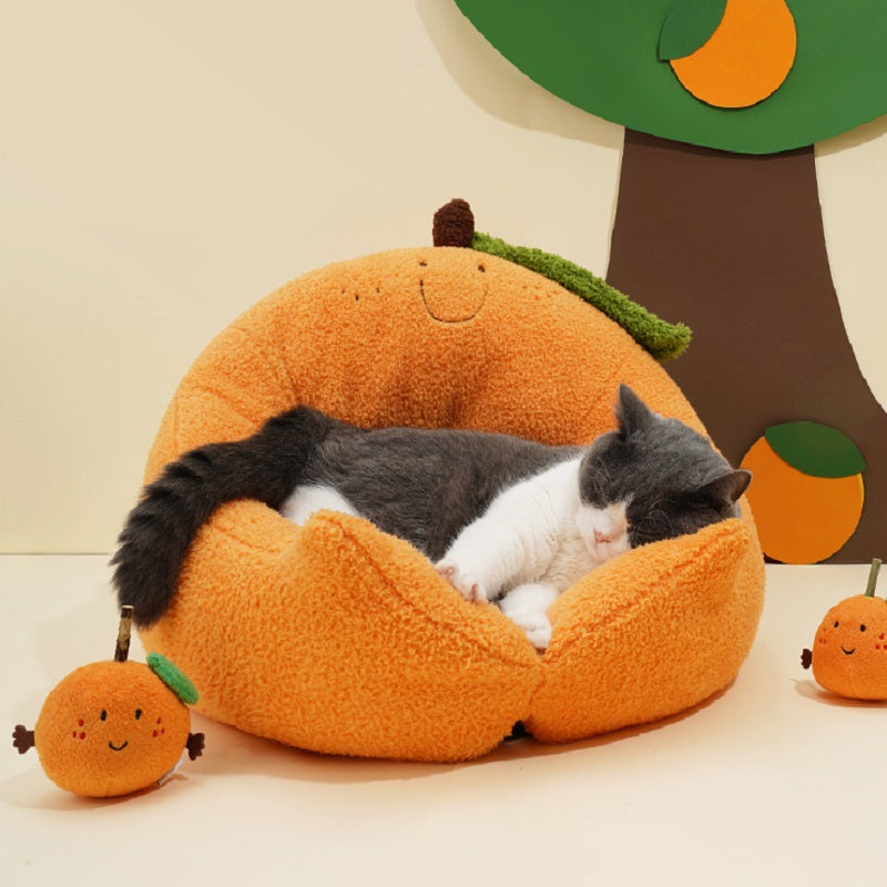 Zeze brand orange cat bed for comfort and style4